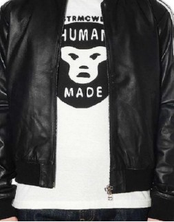Singer Pharrell Williams Leather Jacket Singer Pharrell Williams Leather Jacket